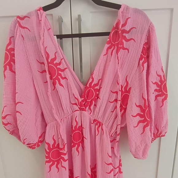 Lovely Pink & Red Cotton Dress*NEW - Picture 4 of 8